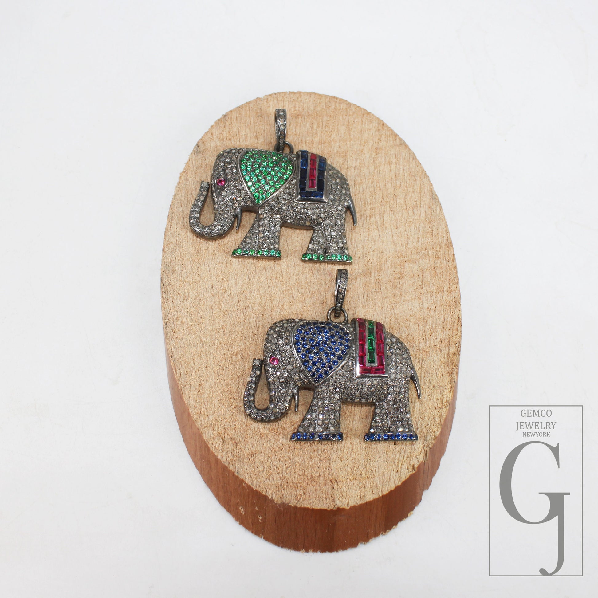 Beautiful Designed Elephant Shaped Rosecut Pave Diamond Pendant 925 Sterling Silver Handmade Finish Diamond Pendant Jewelry
