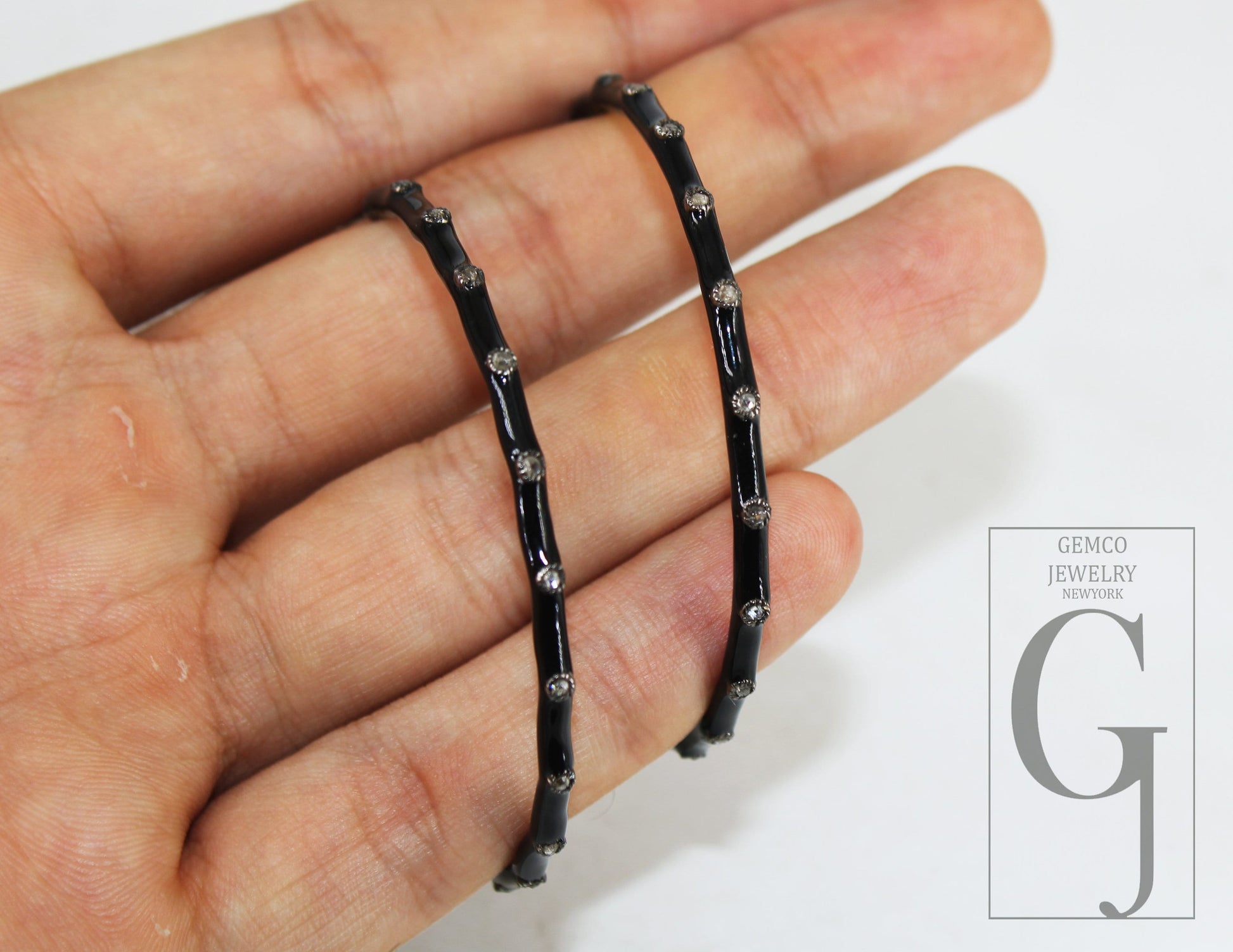 Black Enamel Hoop Earring Designer Hoop Earring Rosecut Pave Diamond Earring 925 Sterling Silver Handmade Silver Finish Diamond Boho Earring