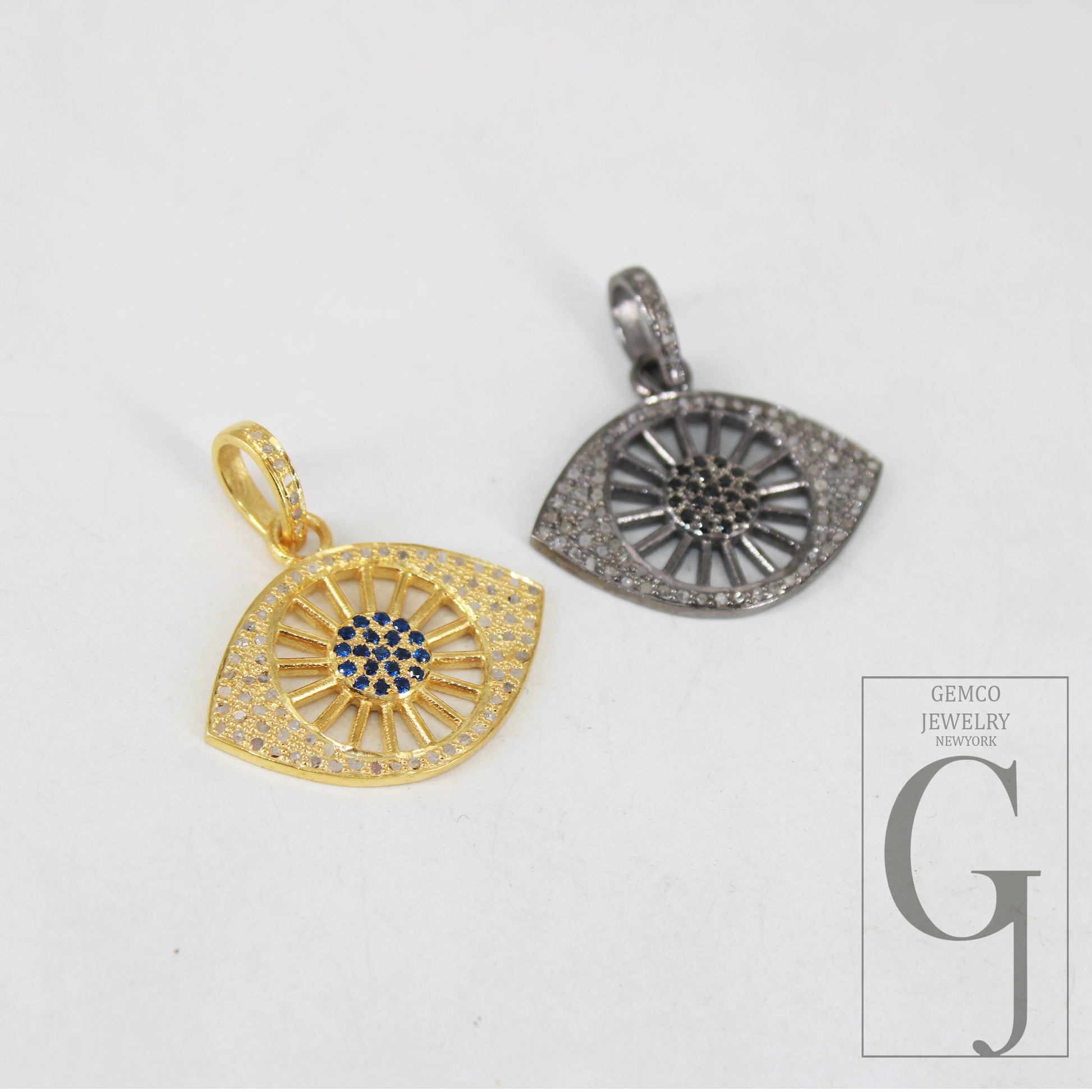 Very Beautiful Designer Eye Sun Pendant Rosecut Pave Diamond Pendant 925 Sterling Silver Handmade Finish Diamond Charms Necklace Pendant