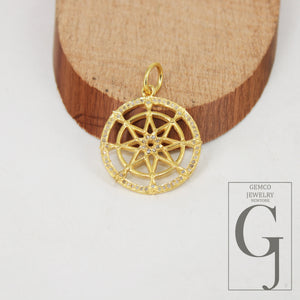 Antique Finish Star Pendant Designer Rosecut Pave Diamond Pendant 925 Sterling Silver Handmade Finish Diamond Charms Necklace Pendant
