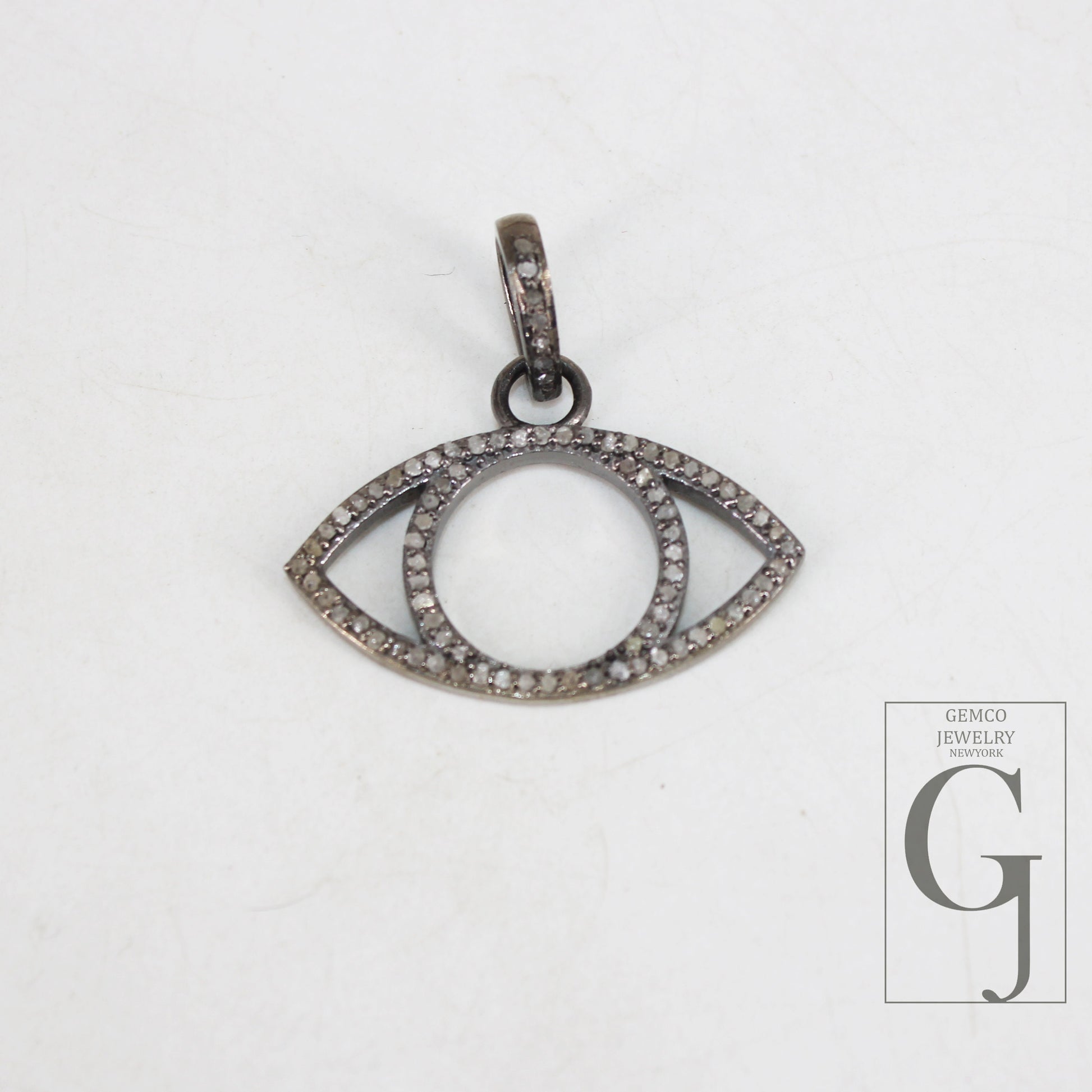 Beautiful Evil Eye Pendant Designer Rosecut Pave Diamond Pendant 925 Sterling Silver Handmade Finish Diamond Charms Necklace Pendant