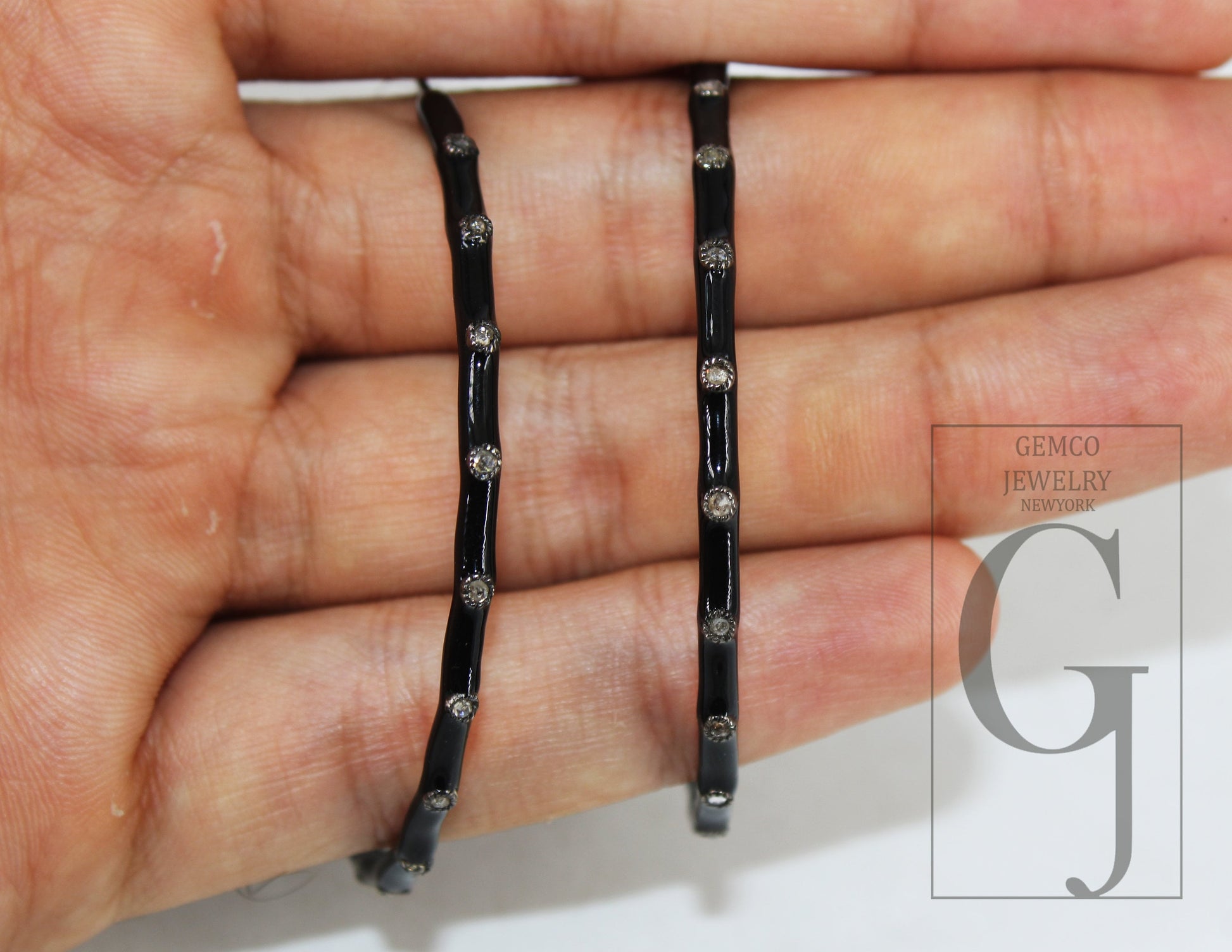 Black Enamel Hoop Earring Designer Hoop Earring Rosecut Pave Diamond Earring 925 Sterling Silver Handmade Silver Finish Diamond Boho Earring