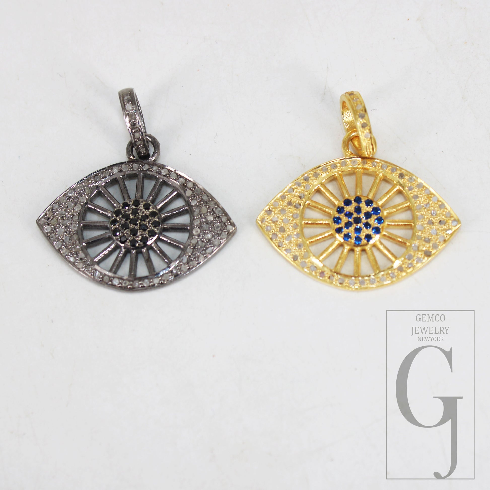Very Beautiful Designer Eye Sun Pendant Rosecut Pave Diamond Pendant 925 Sterling Silver Handmade Finish Diamond Charms Necklace Pendant
