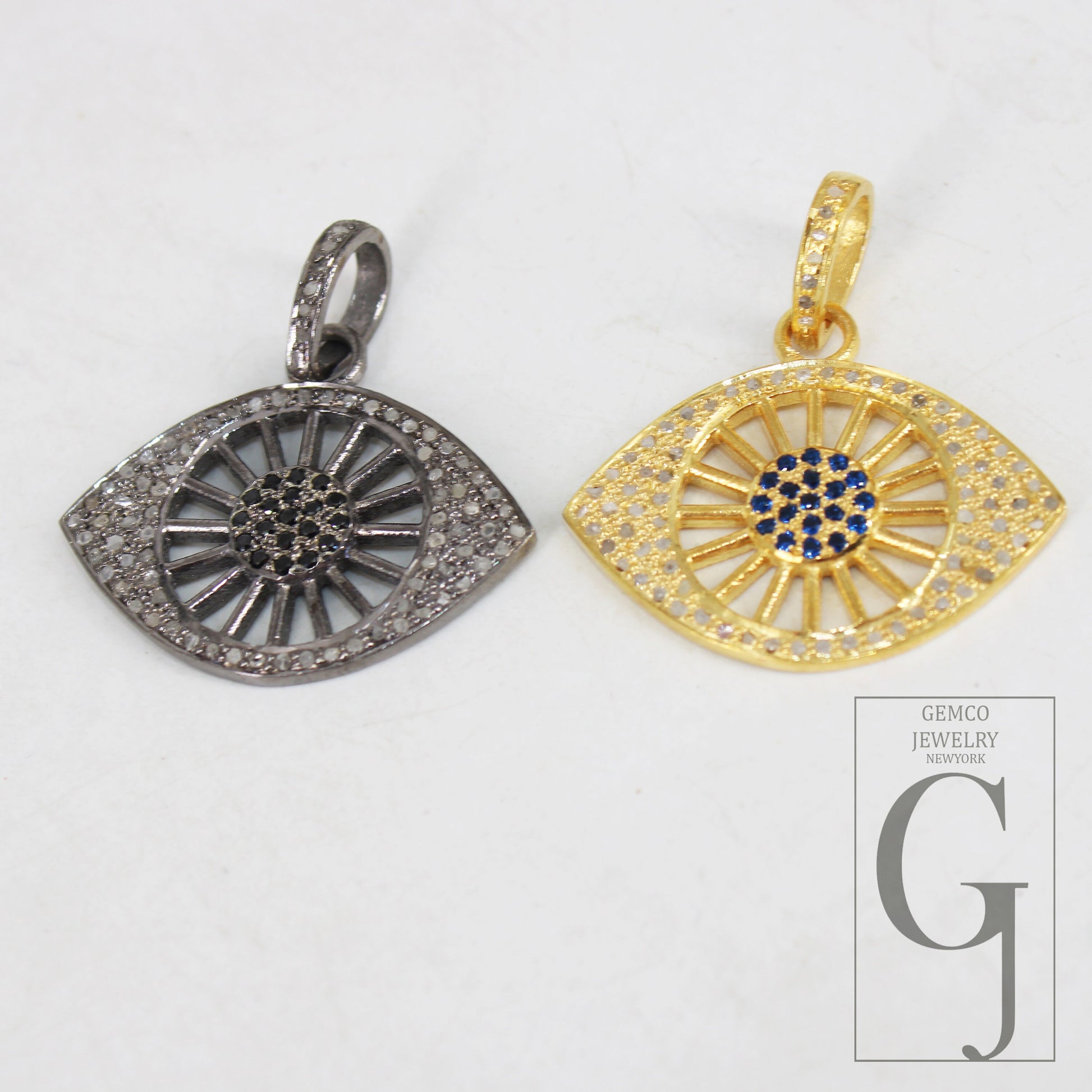 Very Beautiful Designer Eye Sun Pendant Rosecut Pave Diamond Pendant 925 Sterling Silver Handmade Finish Diamond Charms Necklace Pendant