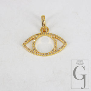 Beautiful Evil Eye Pendant Designer Rosecut Pave Diamond Pendant 925 Sterling Silver Handmade Finish Diamond Charms Necklace Pendant