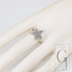 Very Beautiful Star Ring Designer Rosecut Pave Diamond Rings 925 Sterling Silver Handmade Silver Finish Diamond Ring