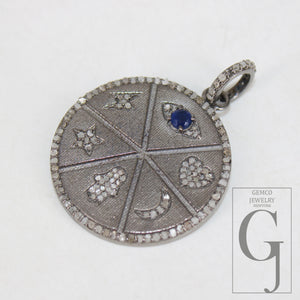 1 pcs Pave diamond 925 sterling silver handmade rose cut  pave diamond lobster clasp, pave diamond clasp 15mm size with marching clasp ring
