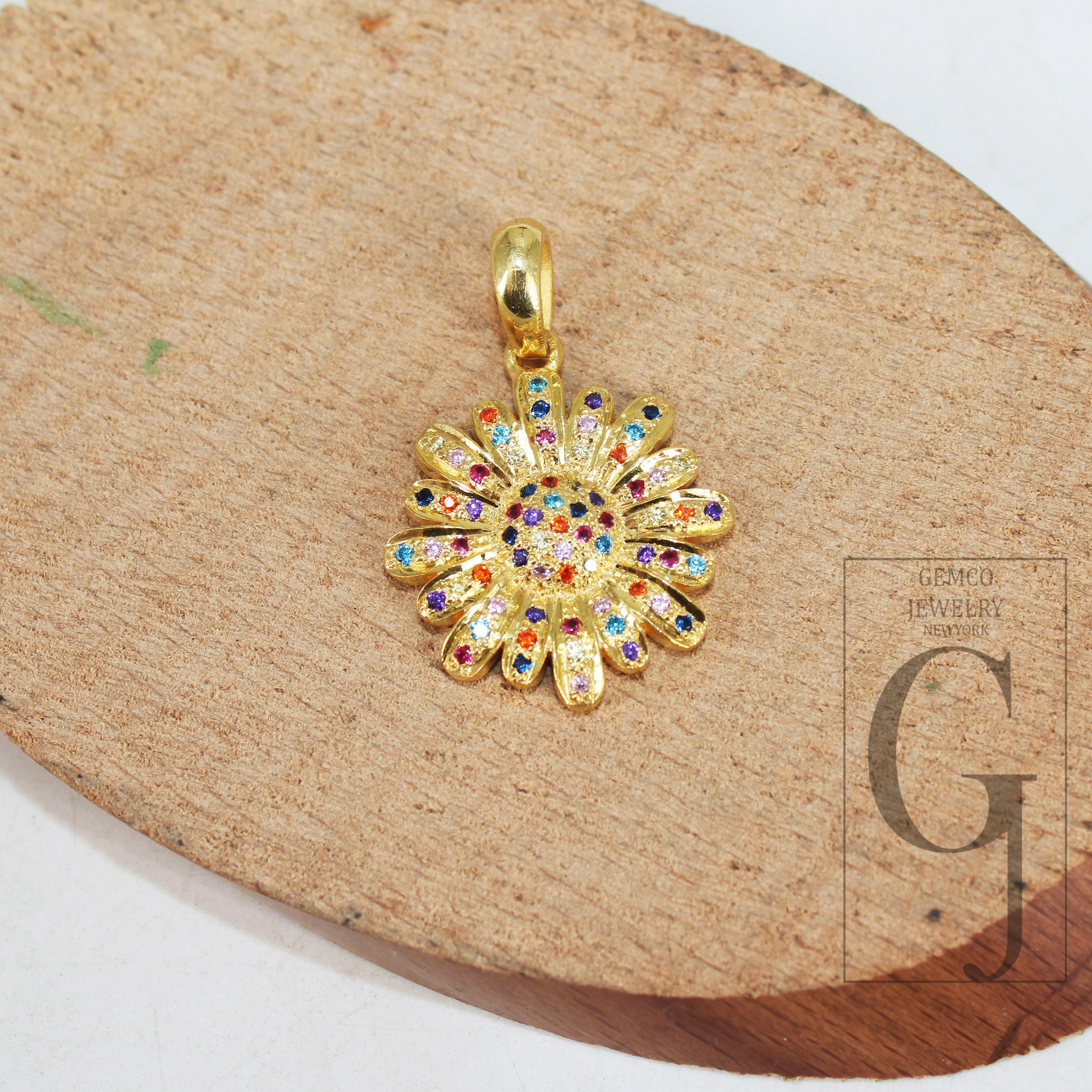 Pave multi sapphire rosecut pendant 925 sterling silver pendant handmade naturalsapphire pendant beautiful Flower sapphire charm Pendant