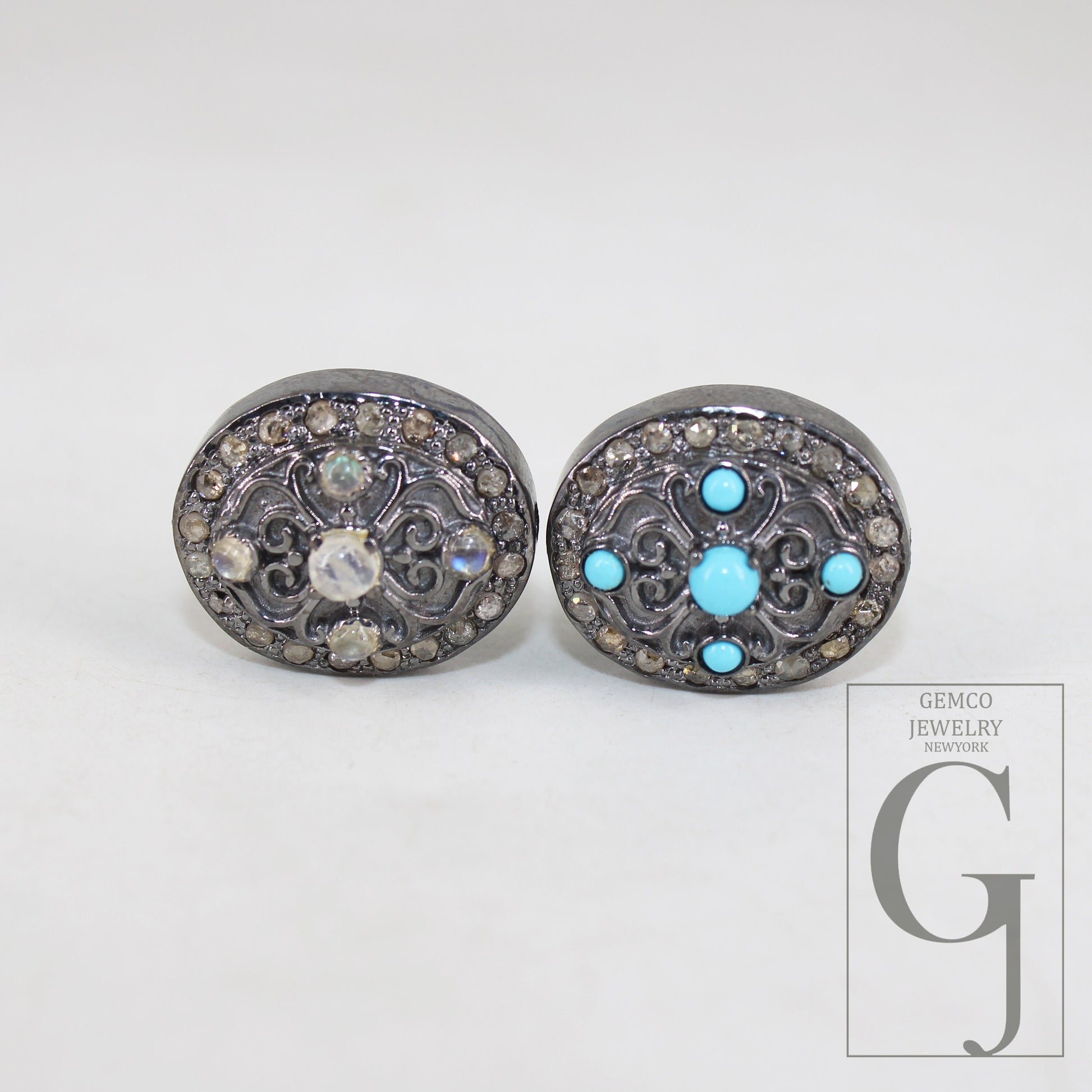 Beautiful oval designer Pave diamond beads/spacers design Pave diamond 925 sterling silver handmade jewelry diamond jewelry fine jewelry 18mm SIZE