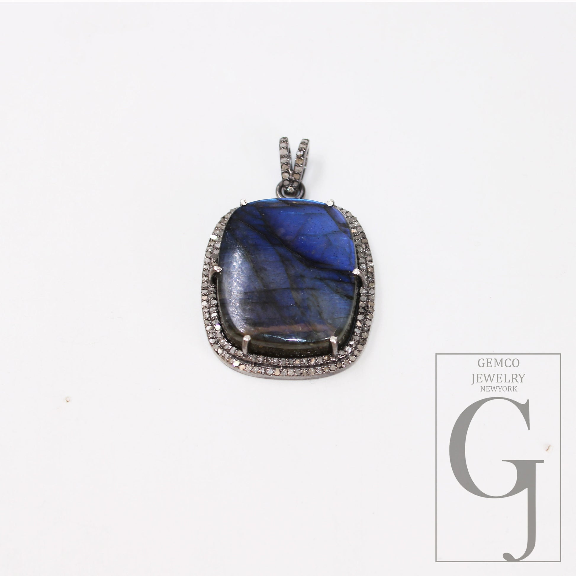 Antique look labradorite pendant designer Rosecut pave diamond 925 sterling silver handmade finish pendent diamond charms necklace pendant