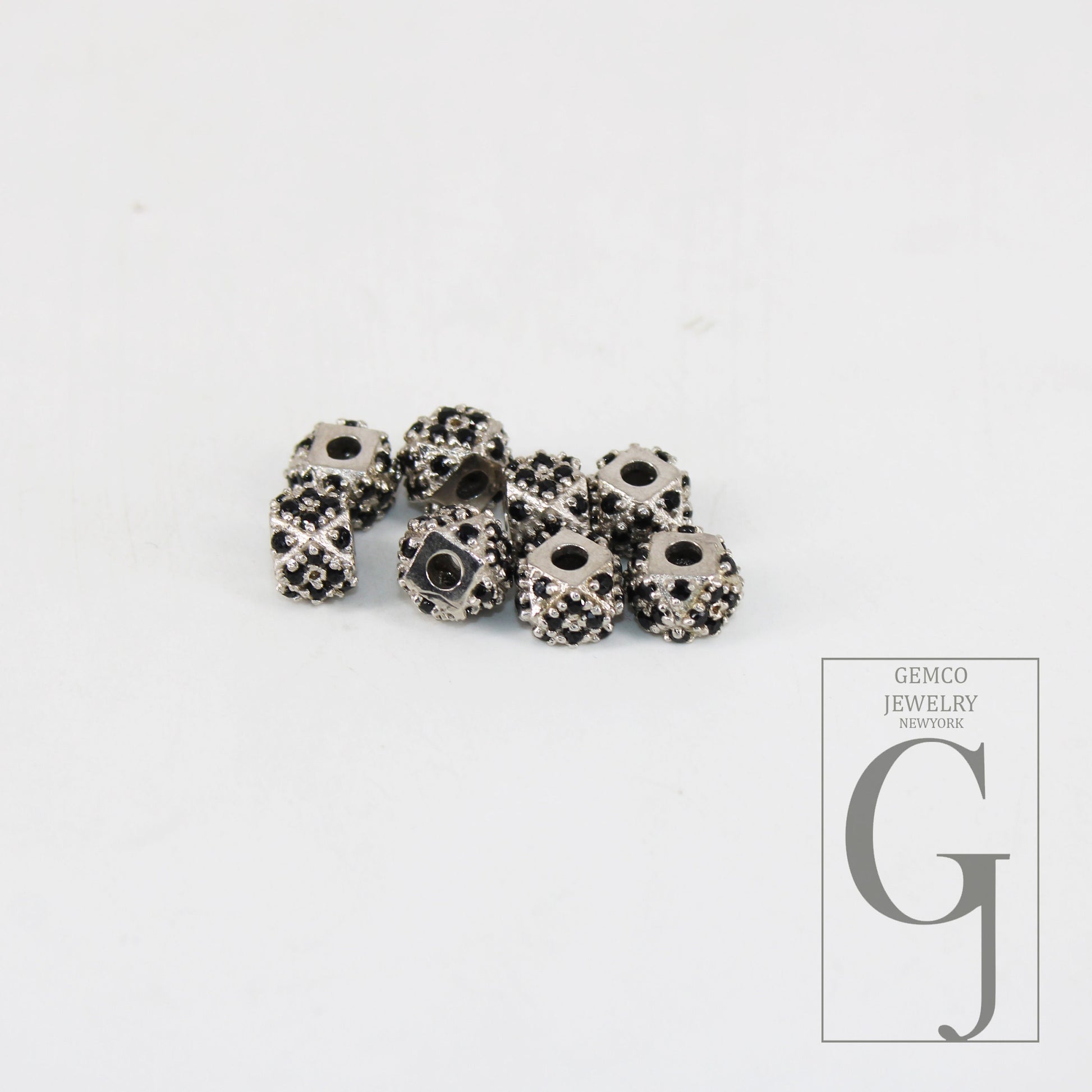 1pc 8mm Black Diamond Ball Bead / Spacers Design Pave Black Diamond 925 Sterling Silver Handmade Jewelry Diamond Jewelry Jewelry 8mm