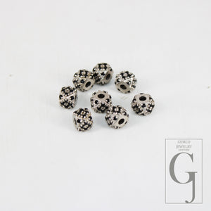 1pc 8mm Black Diamond Ball Bead / Spacers Design Pave Black Diamond 925 Sterling Silver Handmade Jewelry Diamond Jewelry Jewelry 8mm