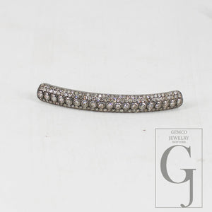 AAA Brilliant Cut Pave Diamond Connector 925 Sterling Silver Connector Handmade Diamond Tube Diamond Bracelet Connector Ready To Use Finding