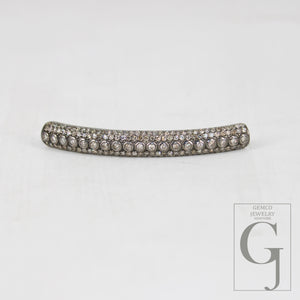 AAA Brilliant Cut Pave Diamond Connector 925 Sterling Silver Connector Handmade Diamond Tube Diamond Bracelet Connector Ready To Use Finding
