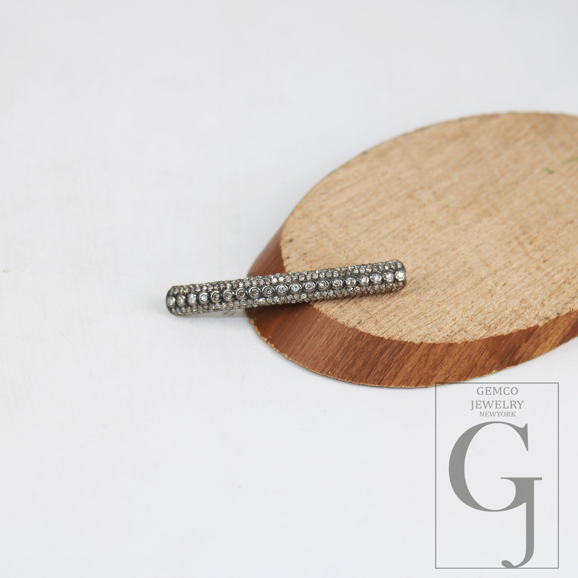 AAA Brilliant Cut Pave Diamond Connector 925 Sterling Silver Connector Handmade Diamond Tube Diamond Bracelet Connector Ready To Use Finding