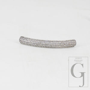 1pc AAA Brilliant Cut Pave Diamond Connector 925 Sterling Silver Connector Handmade Diamond Connector Tube Design Diamond Bracelet Connector