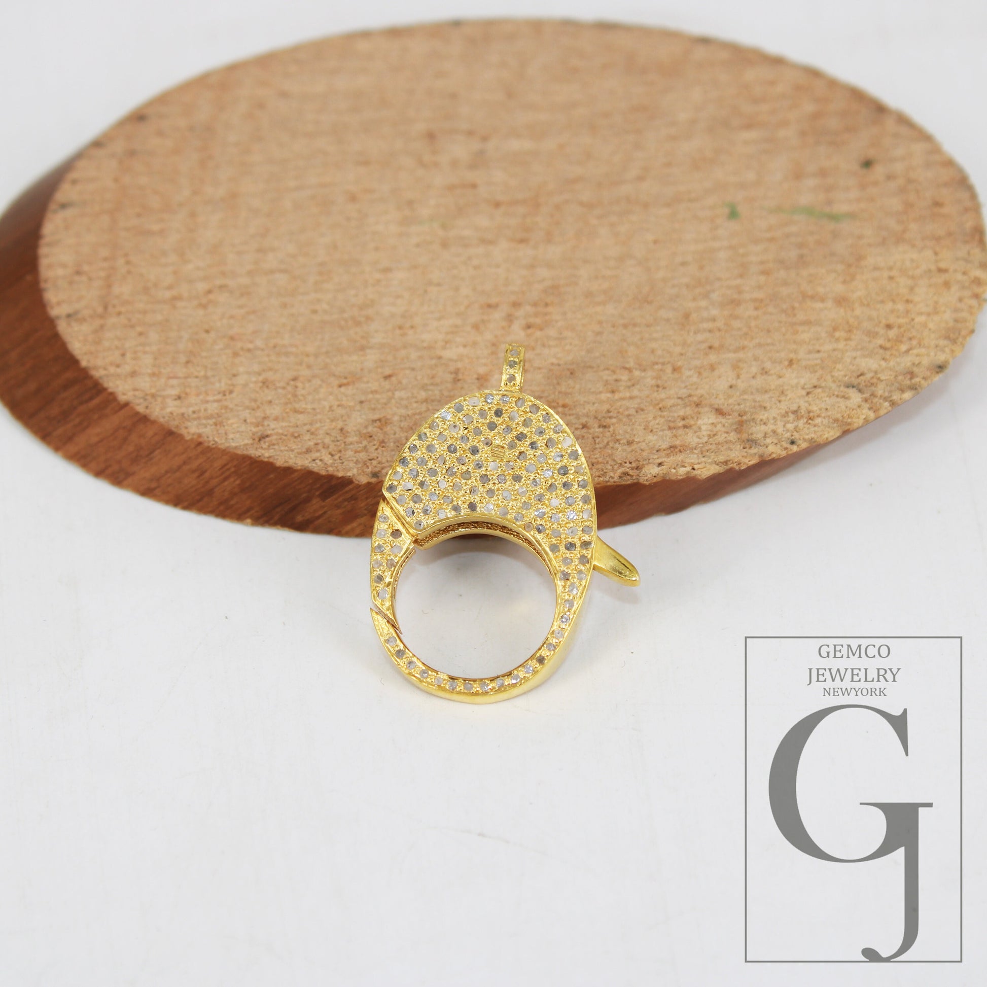 1pc Fashionable Rosecut Pave Diamond Lobster Design  Clasps 925 Sterling Silver Handmade Finish Diamond Clasps Jewelry Making Supplies