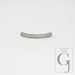 1pc AAA Brilliant Cut Pave Diamond Connector 925 Sterling Silver Connector Handmade Diamond Connector Tube Design Diamond Bracelet Connector