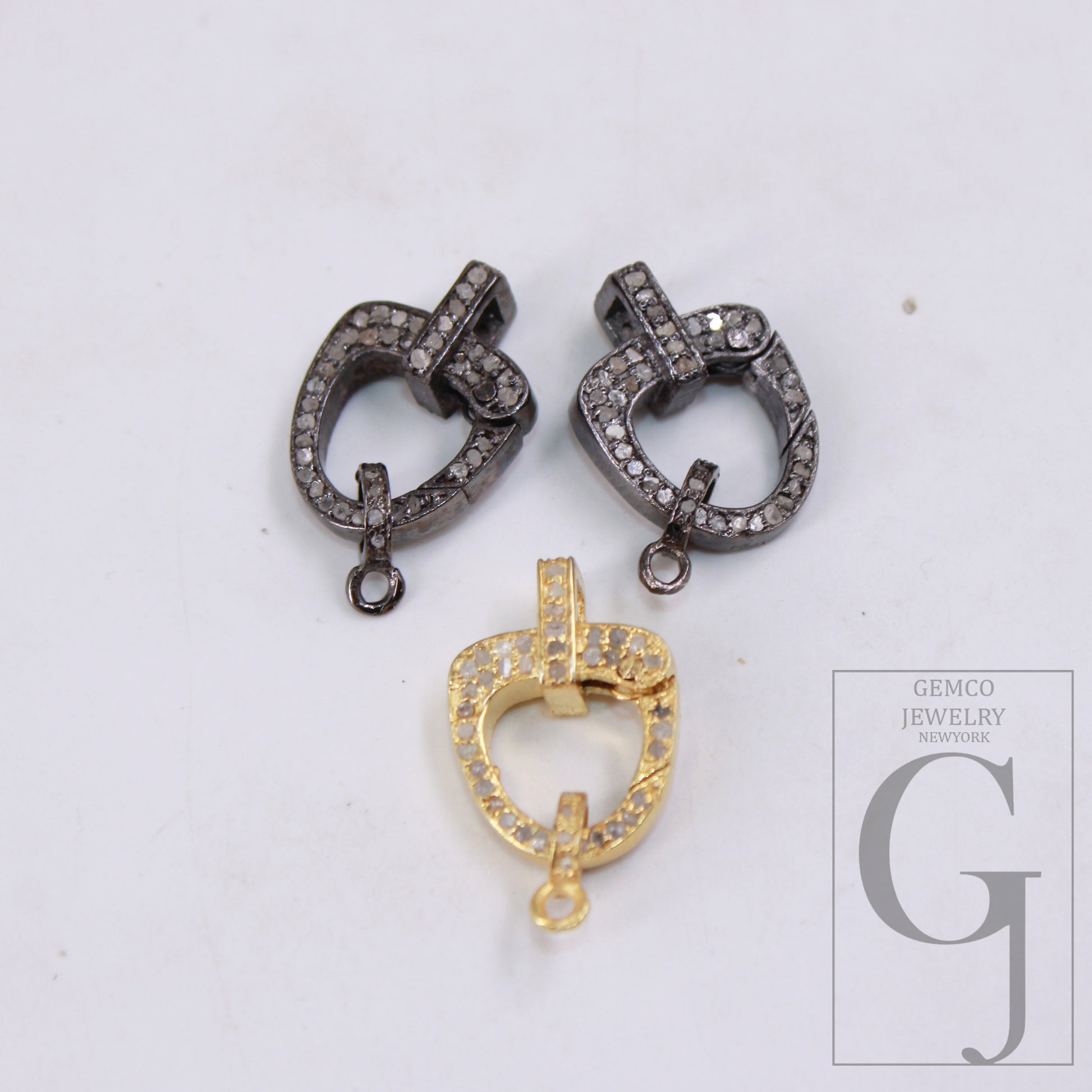 1pc Pave Diamond Clasp,Lobster Clasp ,925 Sterling Silver Handmade Clasp , Diamond Clasp With Matching Jump Ring,Rose Cut Diamond Clasp.