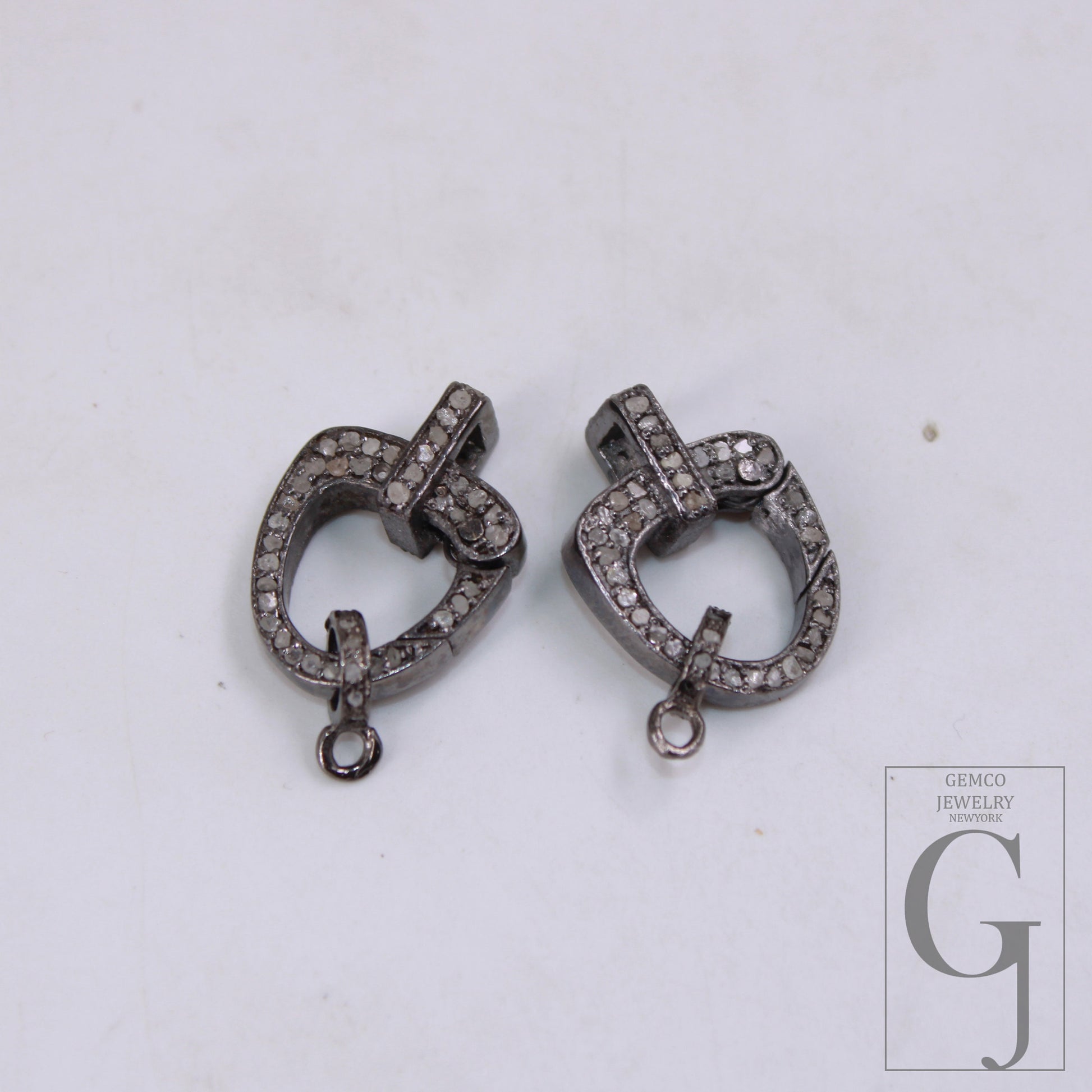 1pc Pave Diamond Clasp,Lobster Clasp ,925 Sterling Silver Handmade Clasp , Diamond Clasp With Matching Jump Ring,Rose Cut Diamond Clasp.