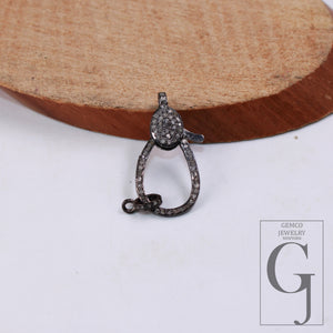 1pc Latest Design Rosecut Pave Diamond Lobster Design Clasp 925 Sterling Silver Handmade Finish Clasp With Matching Jump Ring Designer Clasp