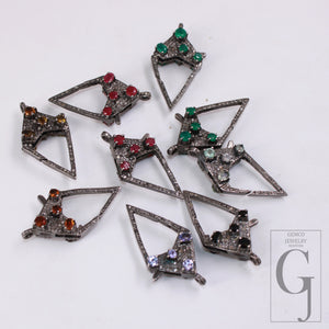 Antique Look Rosecut Pave Diamond Designer Lobster Clasp 925 Sterling Silver Handmade Finish Diamond/Sapphire/Ruby/Emerald Gemstone Clasp