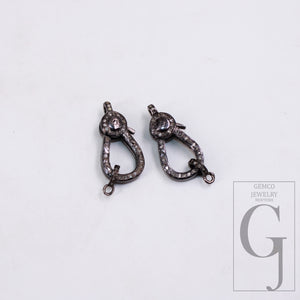 Pave rosecut diamond 925 sterling silver handmade pave diamond lobster clasp