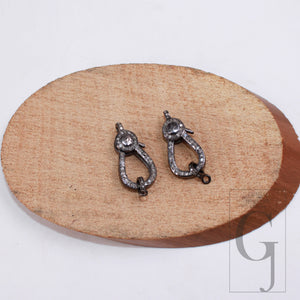 Pave rosecut diamond 925 sterling silver handmade pave diamond lobster clasp