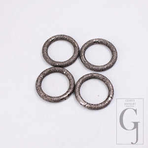 1pc Rosecut Pave Diamond Round Design Clasps 925 Sterling Silver Handmade Finish Clasps Jewelry Making Supplies 30mm Size