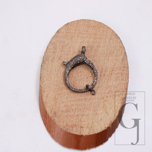 1pc Beautiful Designer Rosecut Pave Diamond Lobster Design Clasp 925 Sterling Silver Handmade Finish Clasp With Matching Jump Ring Jewerly