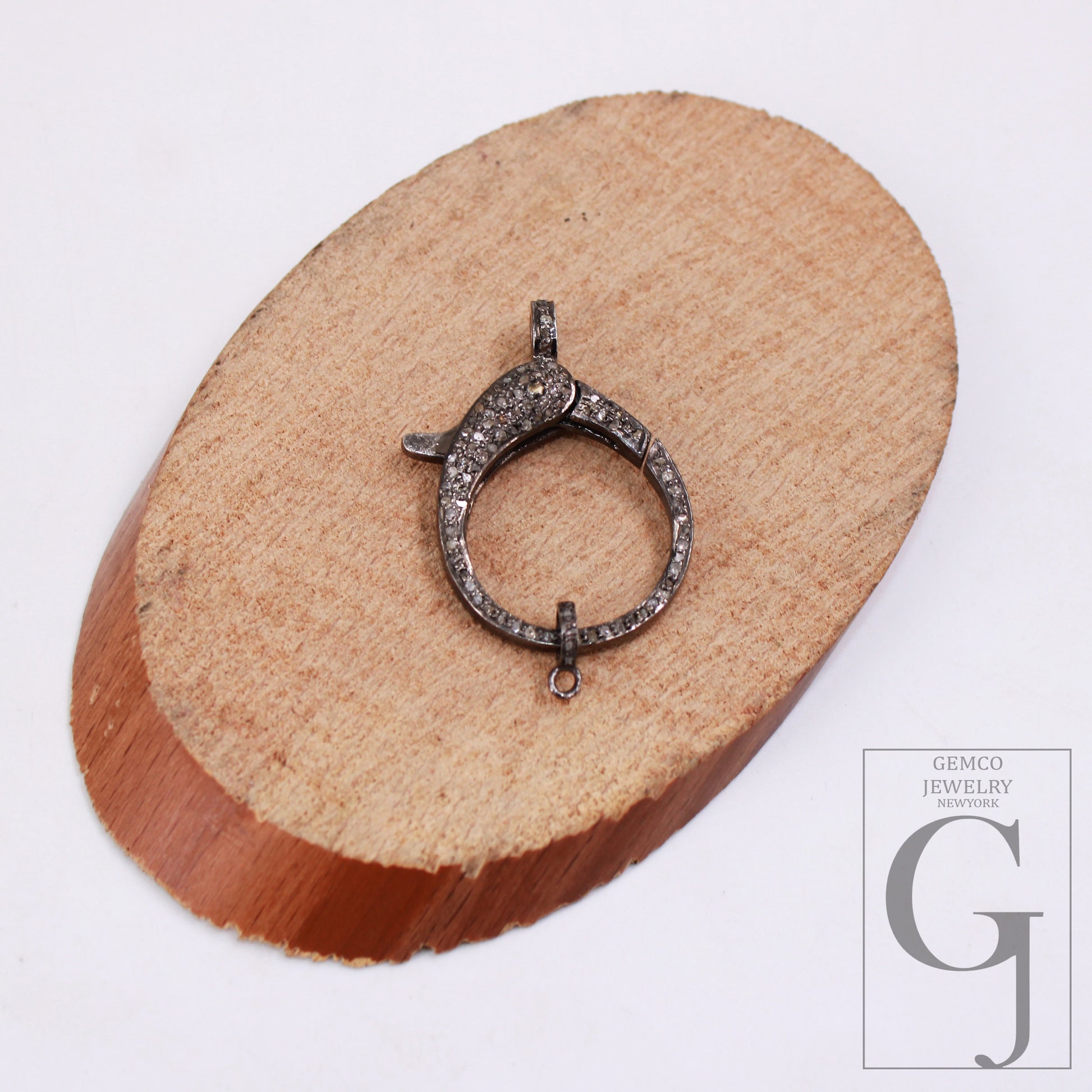 1pc Beautiful Designer Rosecut Pave Diamond Lobster Design Clasp 925 Sterling Silver Handmade Finish Clasp With Matching Jump Ring Jewerly