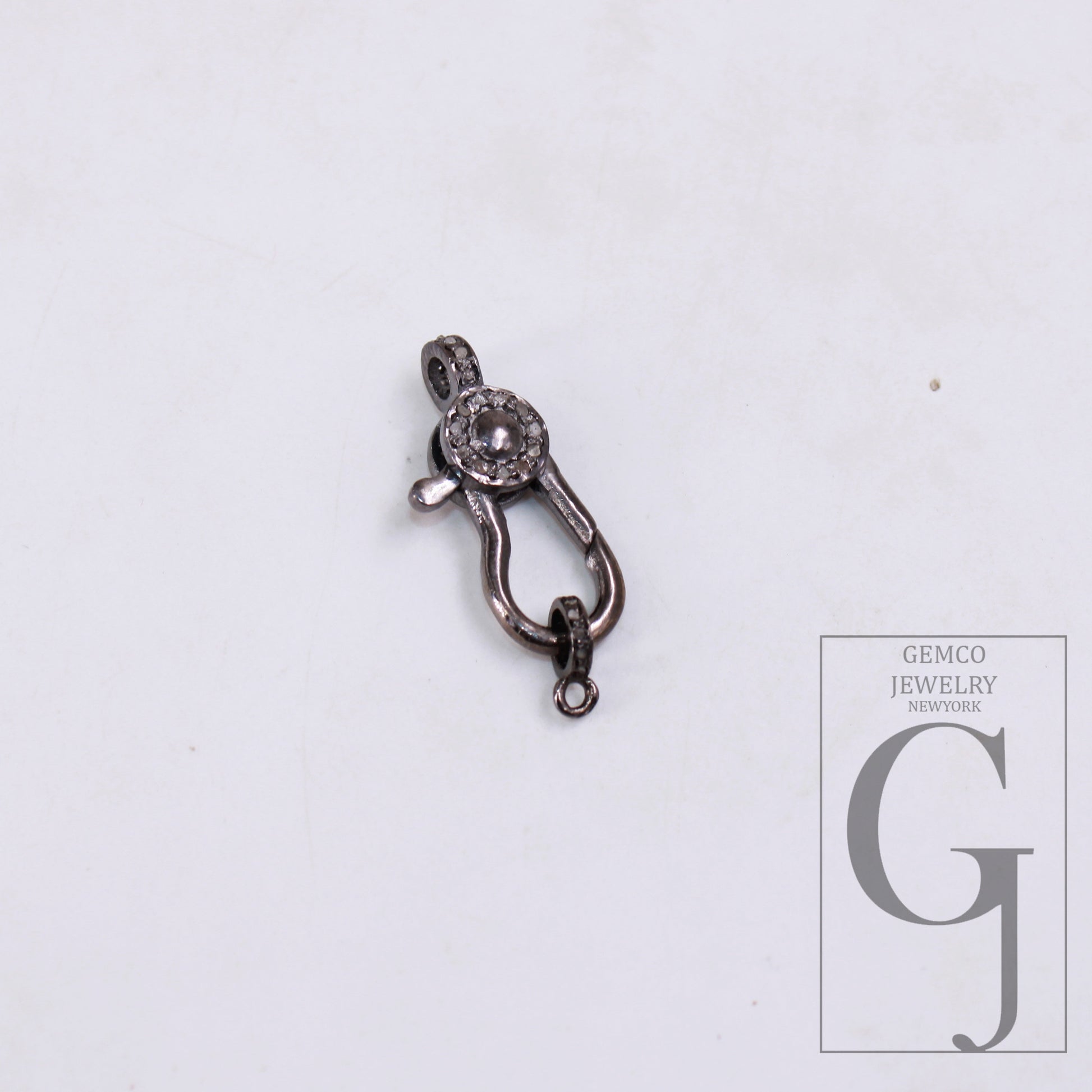 1pc Latest Designer Rosecut Pave Diamond Lobster Design Clasp 925 Sterling Silver Handmade Finish Diamond Clasp Matching Jump Ring Jewelry