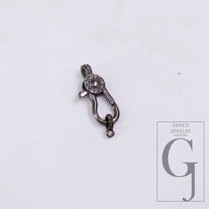 1pc Latest Designer Rosecut Pave Diamond Lobster Design Clasp 925 Sterling Silver Handmade Finish Diamond Clasp Matching Jump Ring Jewelry