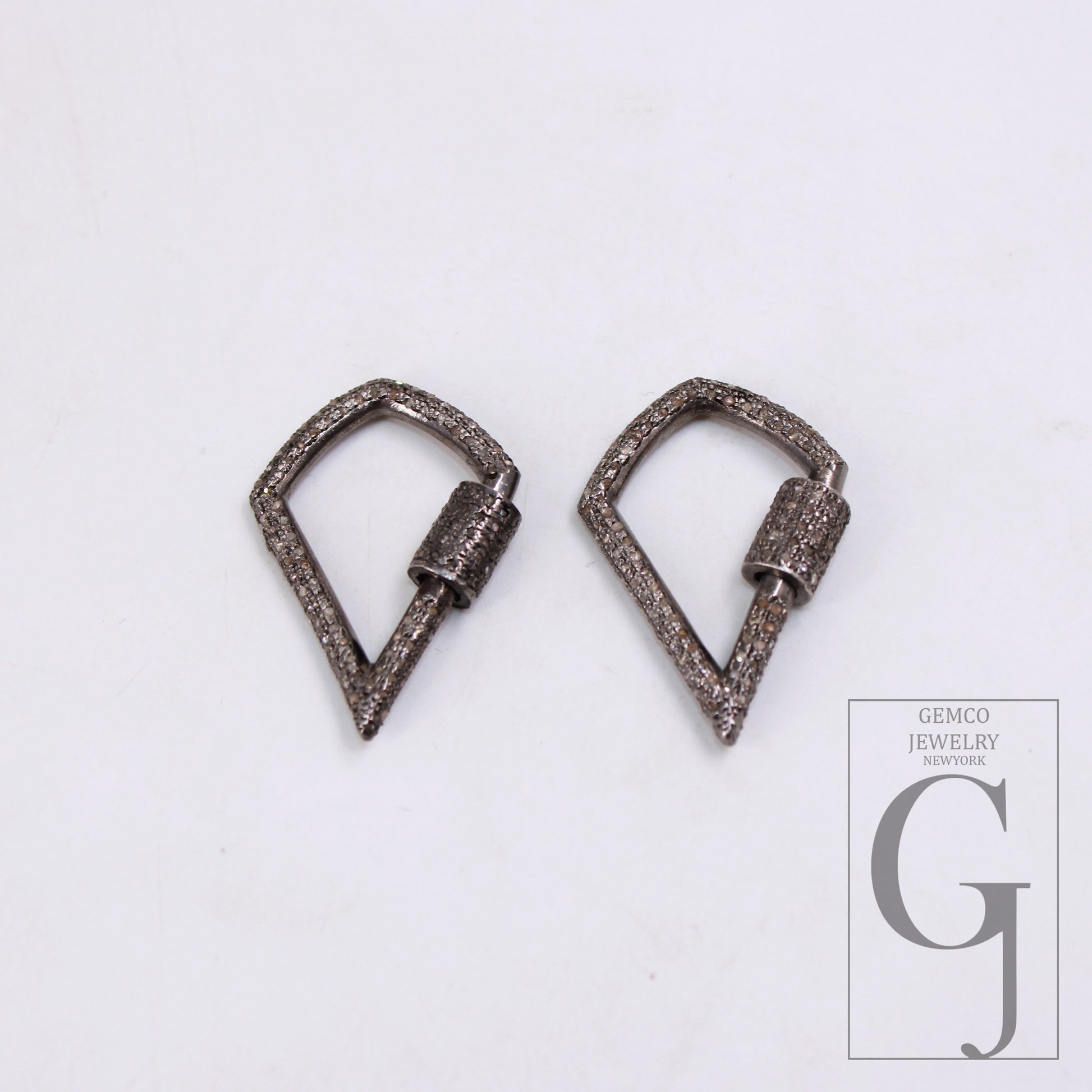 1pc Pave Diamond Carbenier Clasp, Latest Clasp Pave Rosecut Diamond, 925 Sterling Silver Diamond Handmade Screw Design Lock, Diamond  Lock