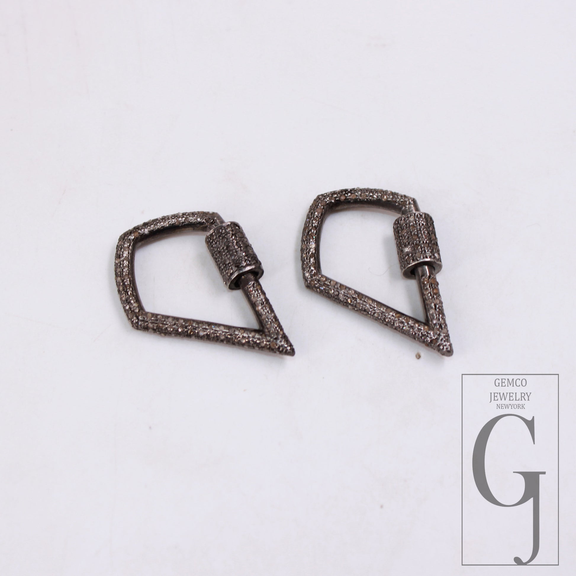 1pc Pave Diamond Carbenier Clasp, Latest Clasp Pave Rosecut Diamond, 925 Sterling Silver Diamond Handmade Screw Design Lock, Diamond  Lock