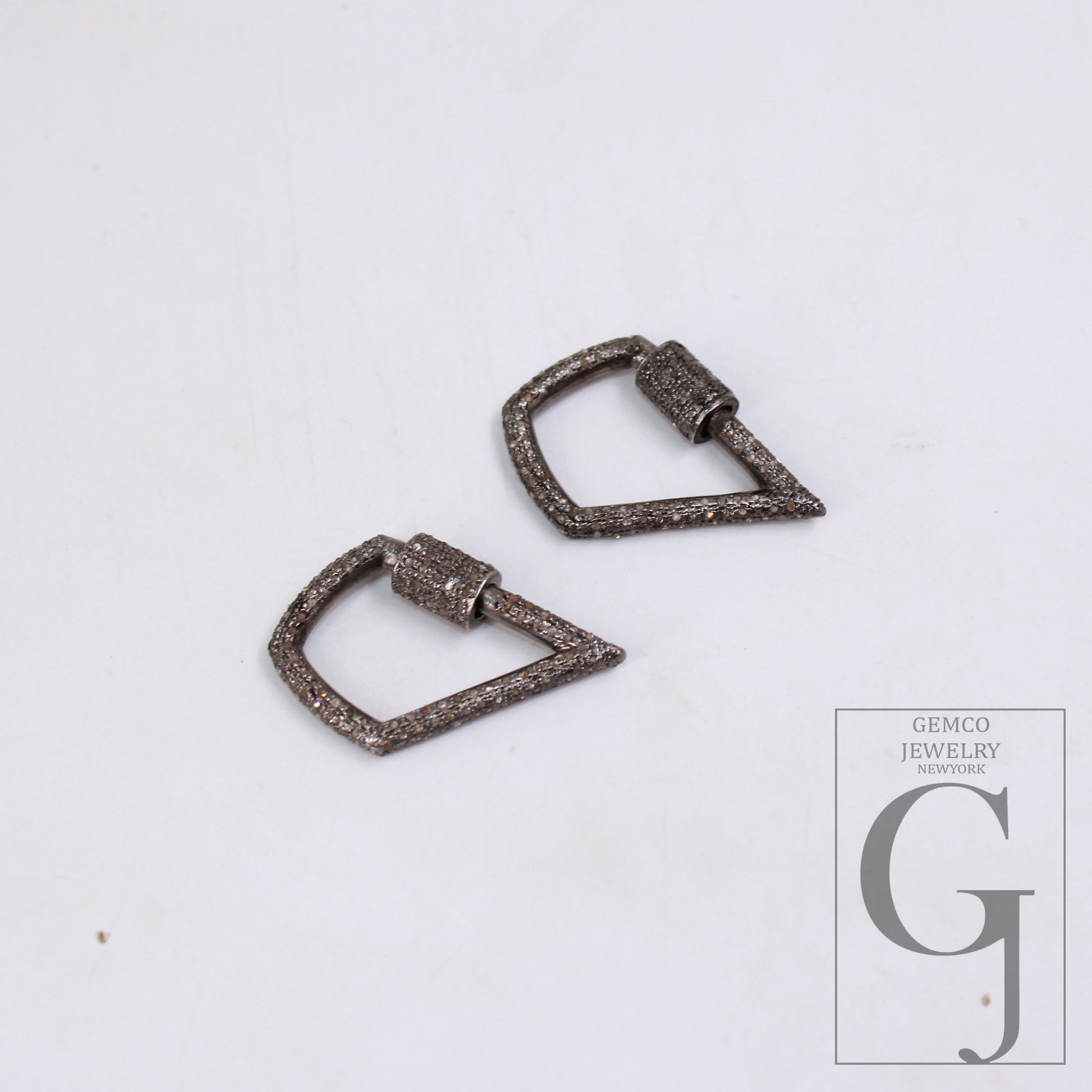 1pc Pave Diamond Carbenier Clasp, Latest Clasp Pave Rosecut Diamond, 925 Sterling Silver Diamond Handmade Screw Design Lock, Diamond  Lock
