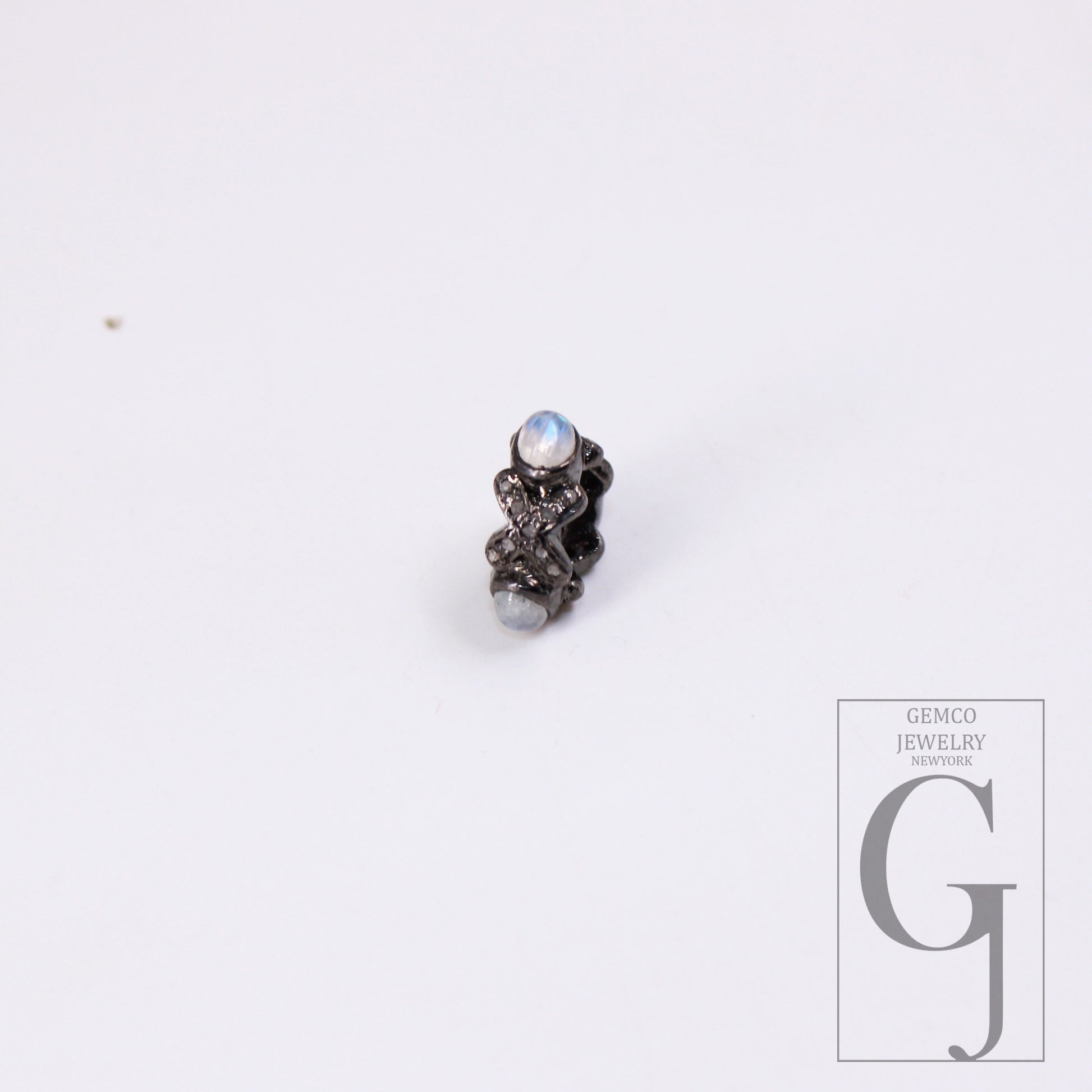 1pc Pave Rosecut Diamond 925 Sterling Silver Handmade Pave Diamond With Different Stones Rondelles/Bead/Spacers 10mm Size Jewelry Supplies