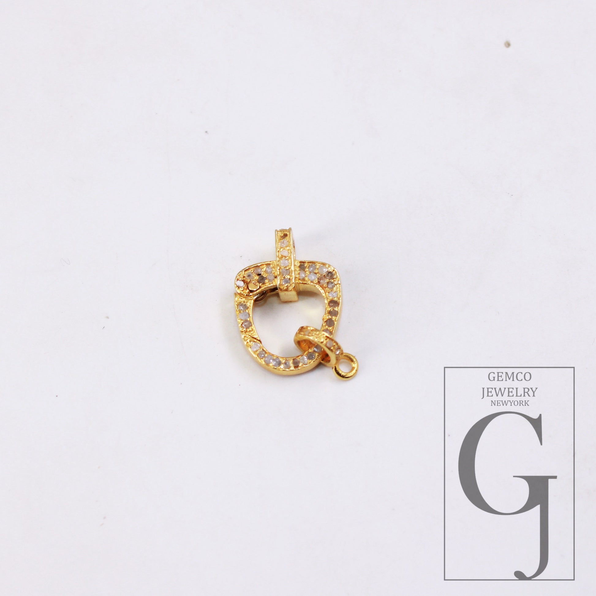 1pc Pave Diamond Clasp,Lobster Clasp ,925 Sterling Silver Handmade Clasp , Diamond Clasp With Matching Jump Ring,Rose Cut Diamond Clasp.