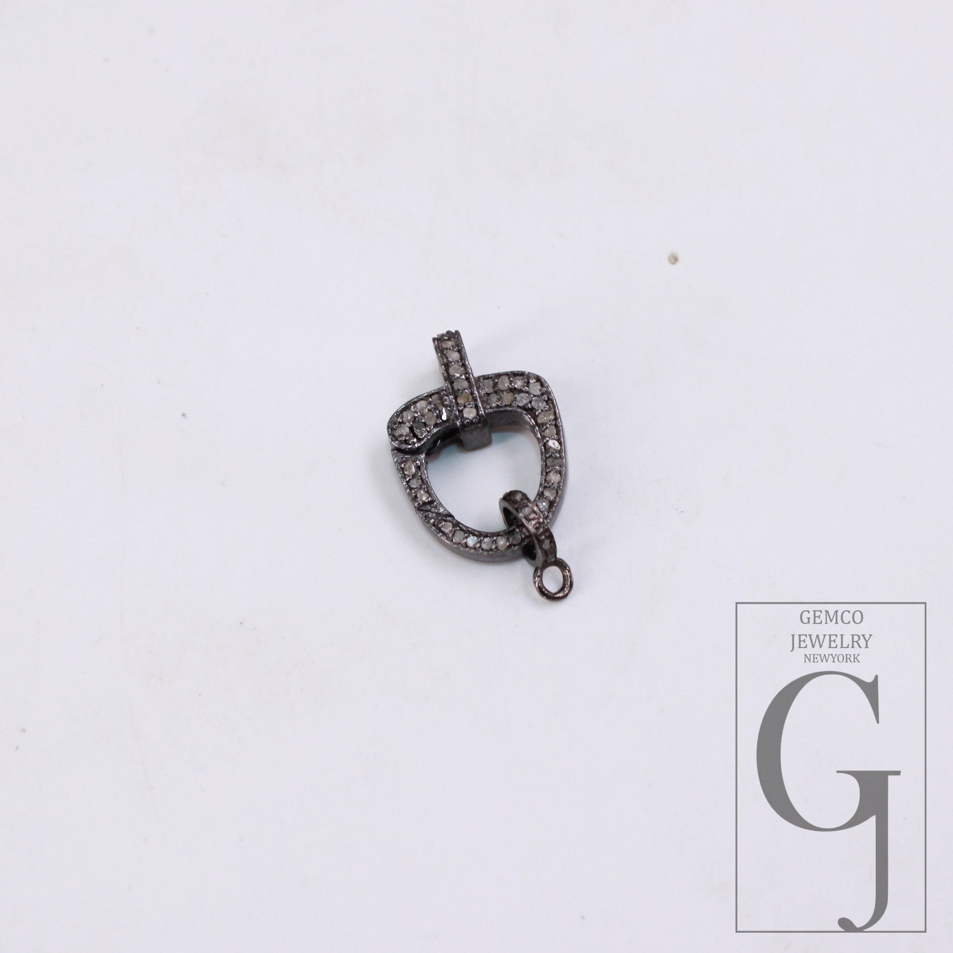 1pc Pave Diamond Clasp,Lobster Clasp ,925 Sterling Silver Handmade Clasp , Diamond Clasp With Matching Jump Ring,Rose Cut Diamond Clasp.