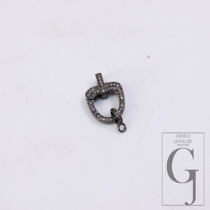 1pc Pave Diamond Clasp,Lobster Clasp ,925 Sterling Silver Handmade Clasp , Diamond Clasp With Matching Jump Ring,Rose Cut Diamond Clasp.