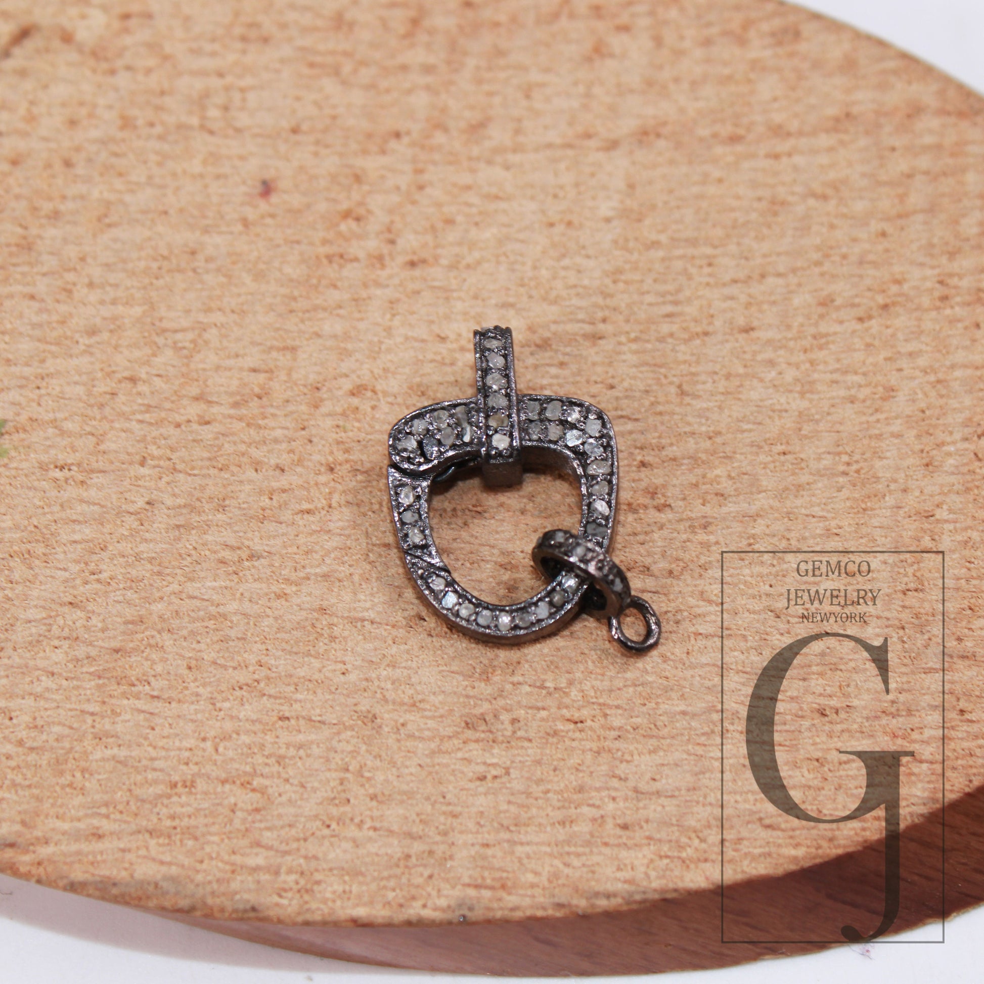 1pc Pave Diamond Clasp,Lobster Clasp ,925 Sterling Silver Handmade Clasp , Diamond Clasp With Matching Jump Ring,Rose Cut Diamond Clasp.