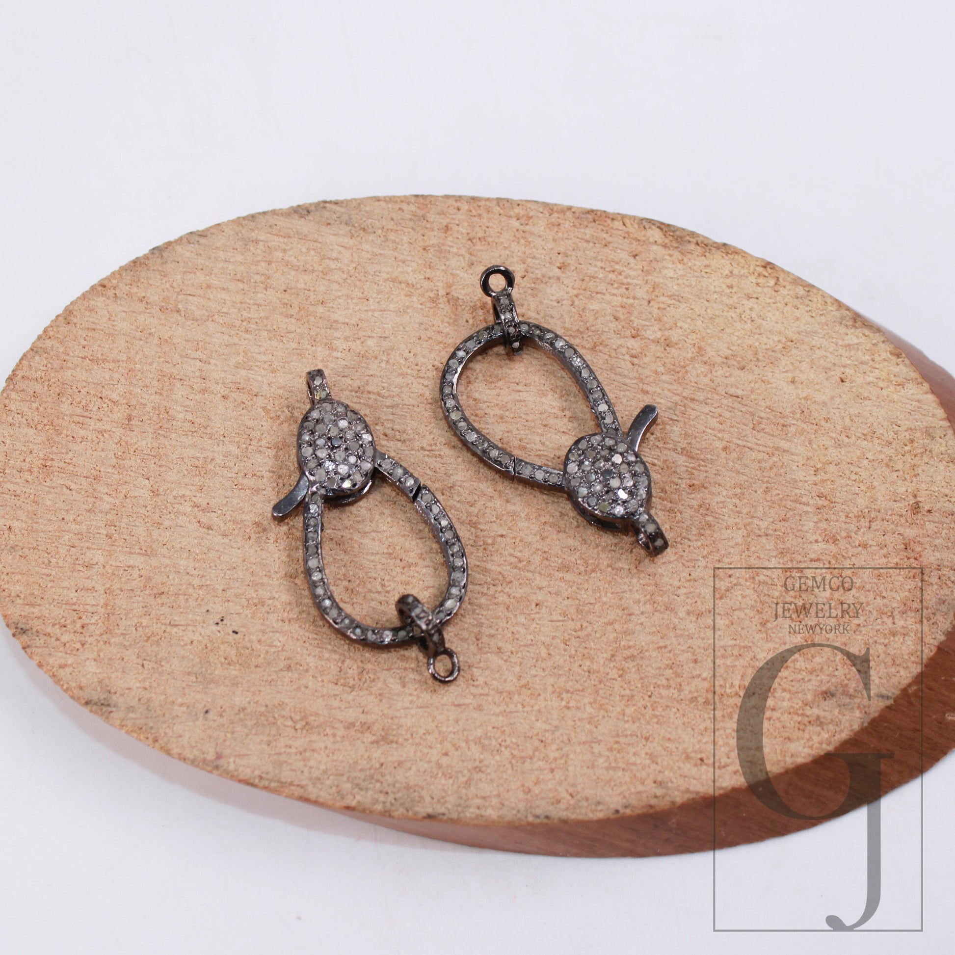 1pc Latest Design Rosecut Pave Diamond Lobster Design Clasp 925 Sterling Silver Handmade Finish Clasp With Matching Jump Ring Designer Clasp