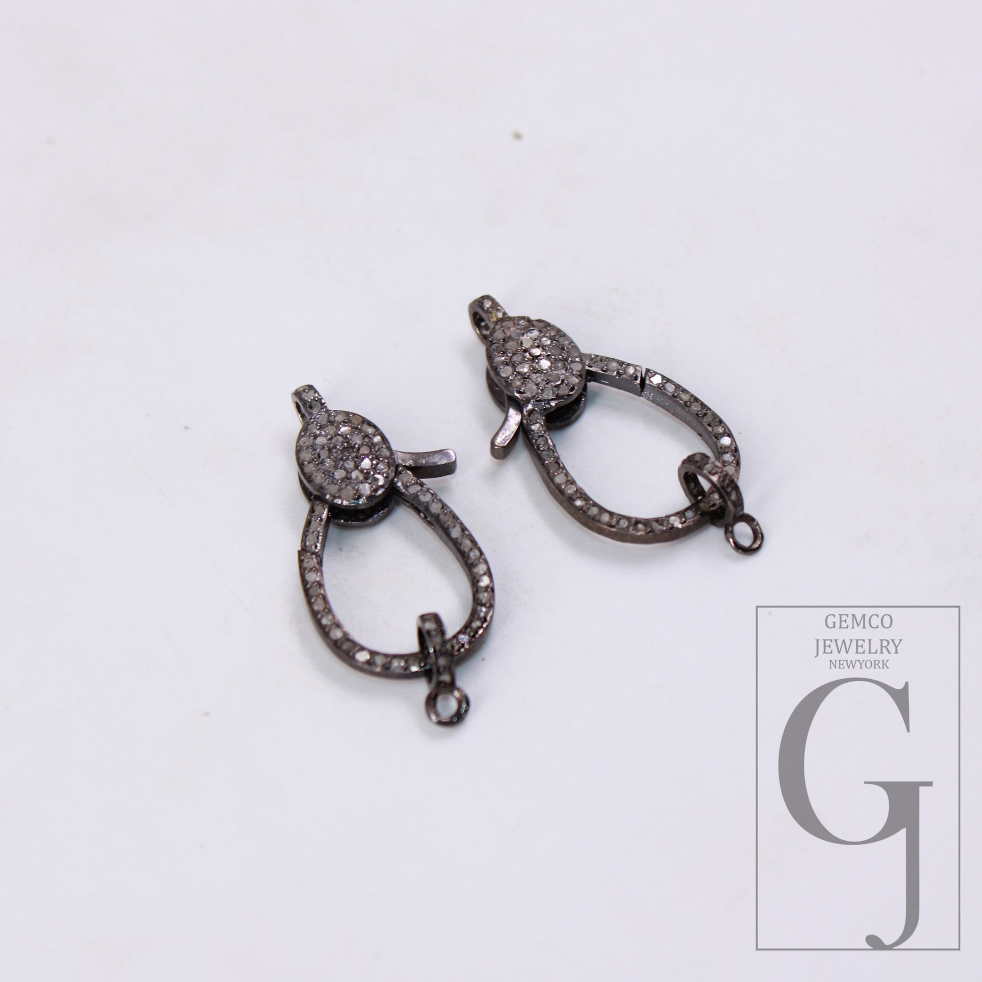 1pc Latest Design Rosecut Pave Diamond Lobster Design Clasp 925 Sterling Silver Handmade Finish Clasp With Matching Jump Ring Designer Clasp