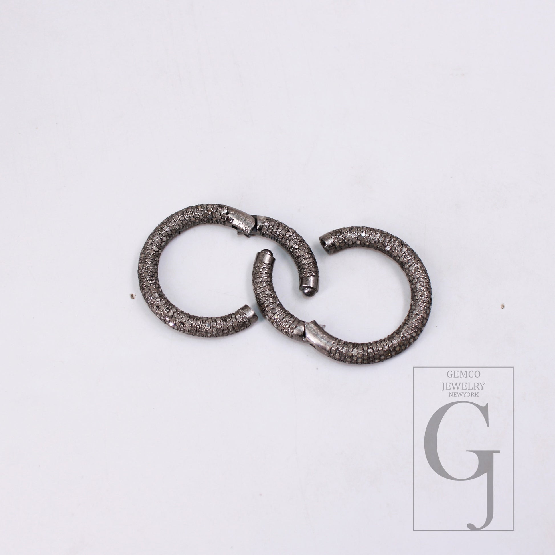 1pc Rosecut Pave Diamond Round Design Clasps 925 Sterling Silver Handmade Finish Clasps Jewelry Making Supplies 30mm Size