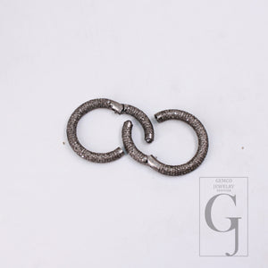 1pc Rosecut Pave Diamond Round Design Clasps 925 Sterling Silver Handmade Finish Clasps Jewelry Making Supplies 30mm Size