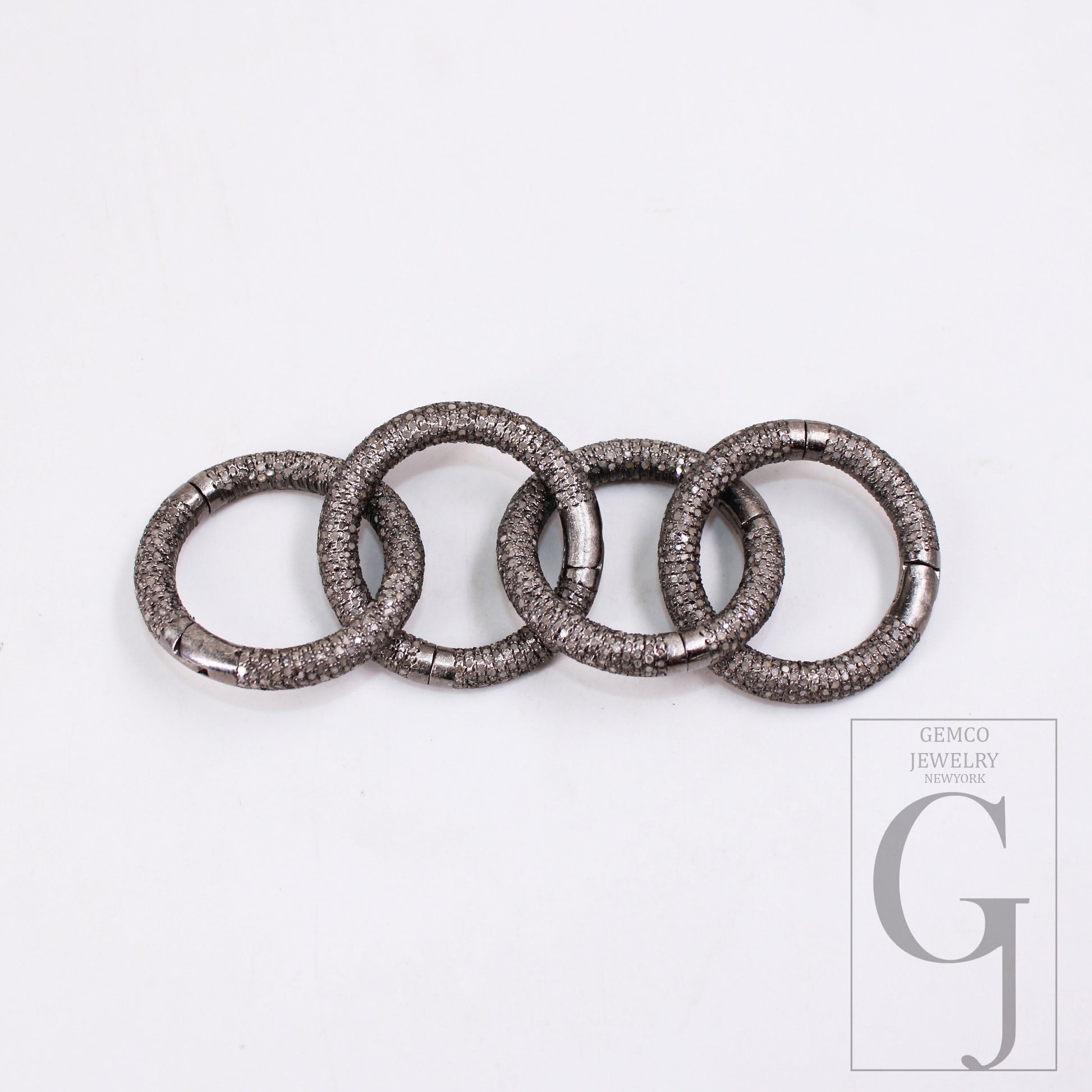 1pc Rosecut Pave Diamond Round Design Clasps 925 Sterling Silver Handmade Finish Clasps Jewelry Making Supplies 30mm Size