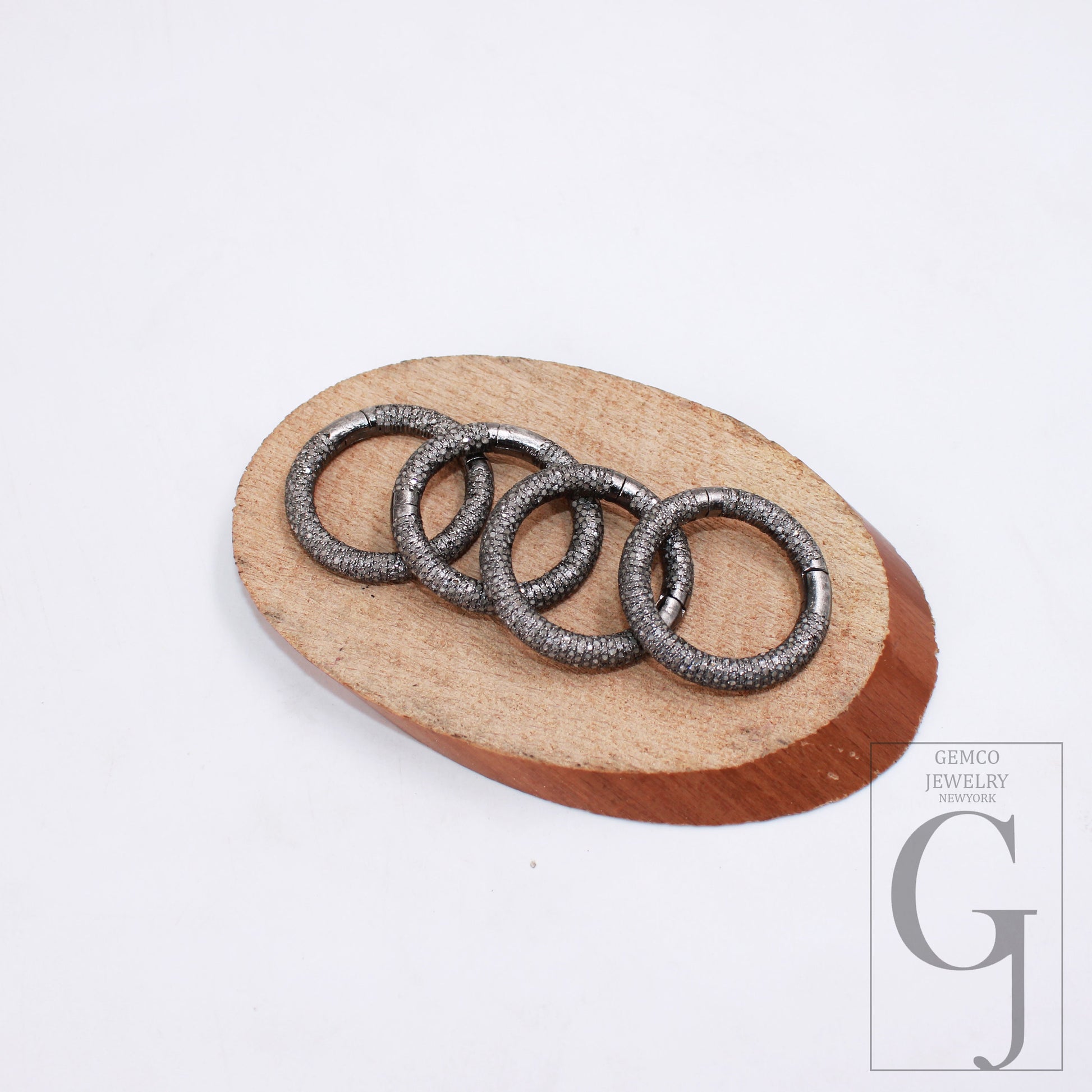 1pc Rosecut Pave Diamond Round Design Clasps 925 Sterling Silver Handmade Finish Clasps Jewelry Making Supplies 30mm Size