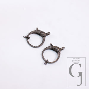 1pc Beautiful Designer Rosecut Pave Diamond Lobster Design Clasp 925 Sterling Silver Handmade Finish Clasp With Matching Jump Ring Jewerly