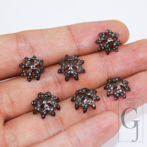 1pc bead caps for bracelets and necklaces 925 sterling silver handmade oxidized finish jewelry making supplies