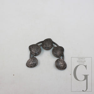 Beautiful designer tusk necklace pendant Rosecut pave diamond pendant 925 sterling silver handmade finish diamond charms necklace pendant